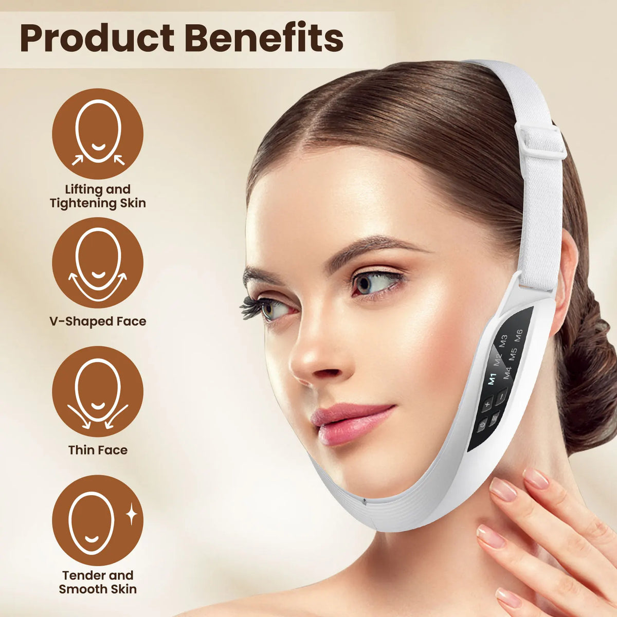 V-line EMS jaw and chin strap