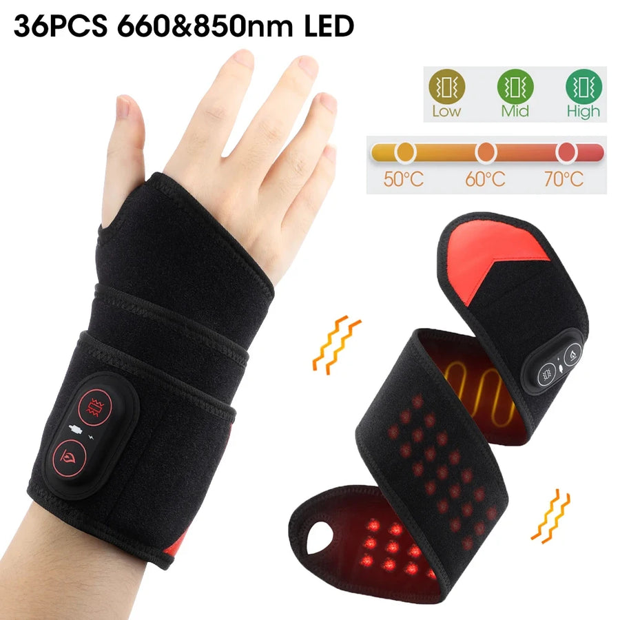 The Warm Wrist red light wrist wrap with its controller